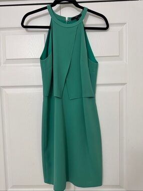 Tibi Teal Halter Mini Dress